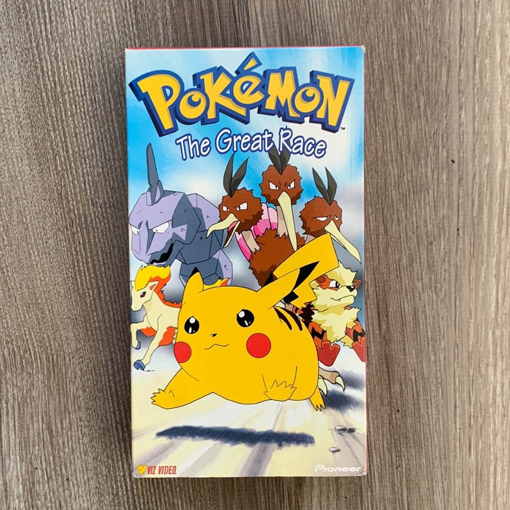 Pokemon The Great Race VHS Video Cassette Record Tape 3 TV Episodes VCR Cartoon